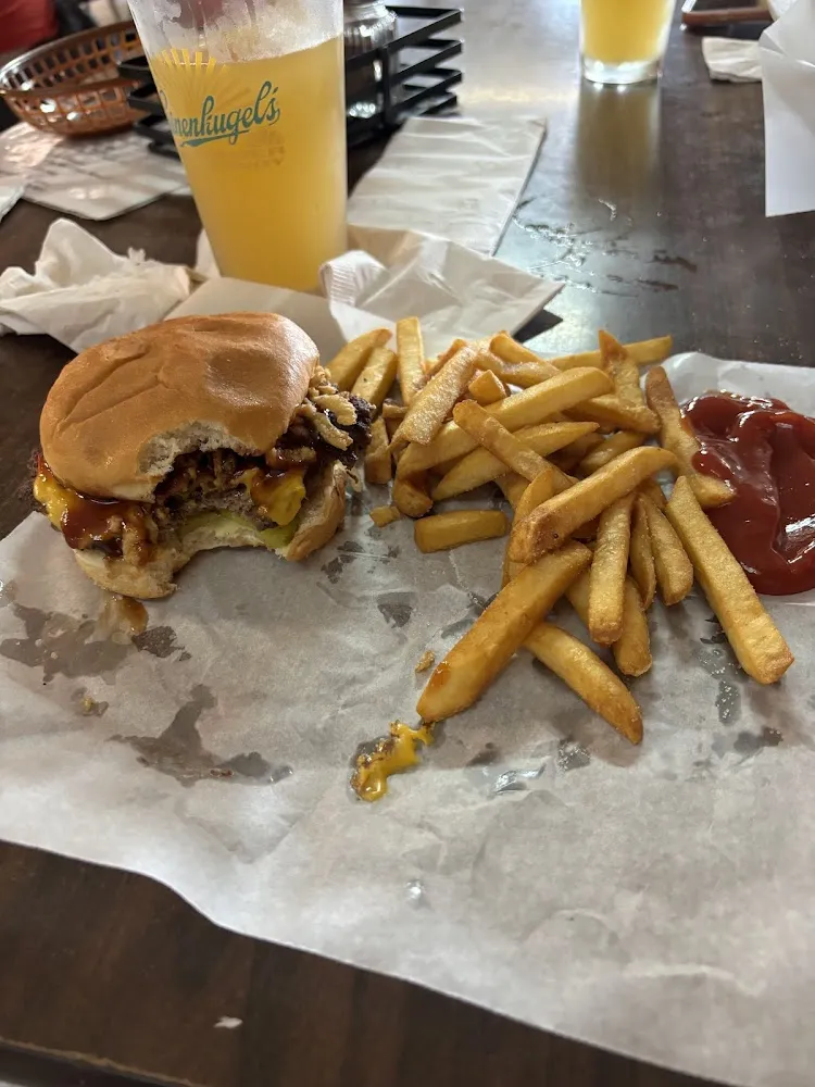 Burger Bacon BBQ Sauce Cheese Pickles